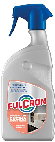 FULCRON Sgrassatore Cucina Superfici Moderne Pronto all'Uso, Sgrassa e Deterge, Fragranza Limone, Arancia e Bergamotto, 750 ml