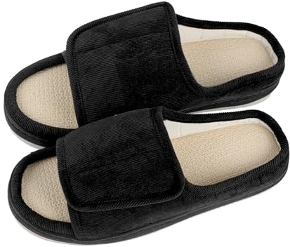OhMill Diabetic Slippers Mens Extra Wide Fit Sandals Orthopedic Shoes Diabetic Shoes Extra Wide Slippers Swollen Feet