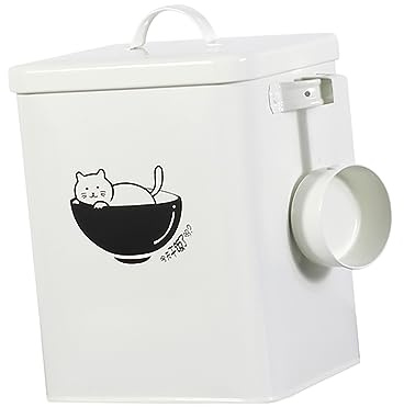 PENIKOKO Contenedor Sellado Diseño Hermético para Comida de Mascotas para Almacenamiento Seguro de Hierro Blanco y Superficie Lisa y Conservación