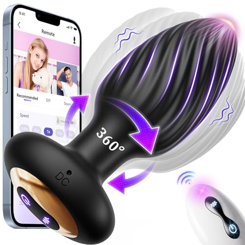 Contrôle IA Contitop Plug Femme Débutante Sex toýs Femme Anus, Gode Anal | Buttplug avec 7 Rotation et 7 Vibration, Sex Toys Plugs Anals Sextoyse Homme, Jouet Ana Jouet Sexualité Couple Sextoys