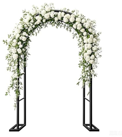 Arche de jardin en métal résistant aux intempéries - Treillis pour plantes grimpantes - Tonnelle de mariage pour jardin et balcon - Pergola pour roses et vignes - Noir (l 300 x H 220 cm)
