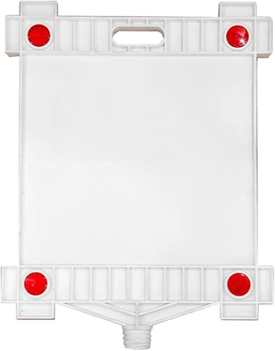 Square Blank Sign Plate with Reflectors for Traffic Cones | 30x30CM Empty Cone Top Sign Board with Cat Eye Corners, Handle & Threaded Socket