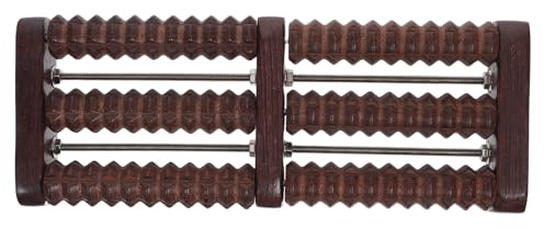GARVALON Fußmassagerolle aus Holz mit Multirollen Tragbares Fußmassagegerät Zur Akupressur und Schmerzlinderung Naturbelassenes Massagebrett für Männer Frauen und Senioren