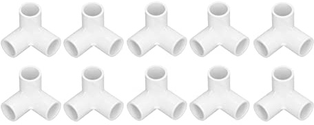 Bewinner 10 Raccordi a T in PVC a 3 Vie, Diametro Interno 20 Mm, Connettore Angolare Ad Angolo Retto per Impianti Idraulici di Mobili per Serre, Giunti per Tubi in Plastica per (WHITE)