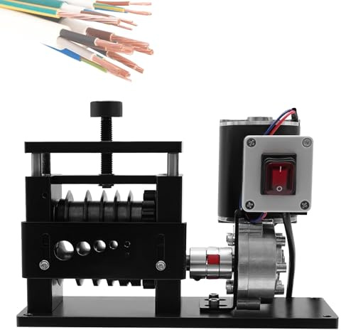 Máquina pelacables eléctrica – Herramienta peladora de cables con ranura en V, 90 W para reciclaje de cables de cobre de alta eficiencia, salida automática de cable con 6 canales