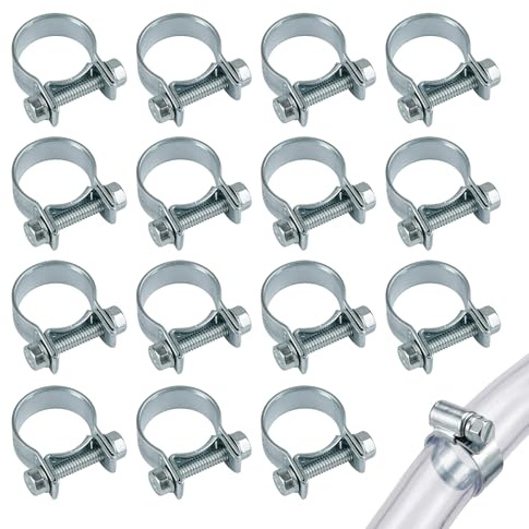 Ztolbriy Abrazaderas de Perno para Bisagras - 10 Piezas en Ferro Galvanizado, 12-14 mm, para Tuberías de Gasolina, Escape y Mangueras