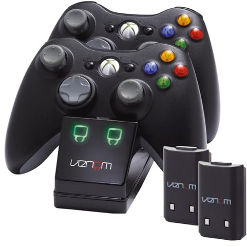 Venom Twin Charging Station Doppio Caricabatterie per Xbox 360, Con 2 x Batteria NiMH