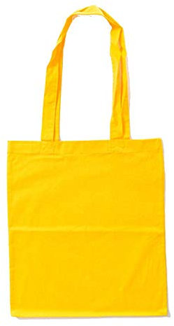 Bags by Jassz Stoffbeutel aus Baumwolle mit langen Henkeln (ca. 38 x 42 cm, Gelb)