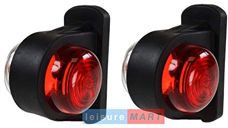 A pair of trailer rubber side marker lights lamps red and white LMX1876