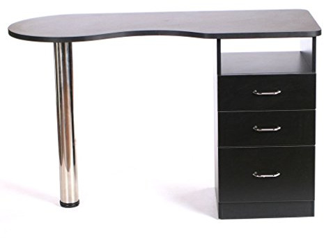 Urbanity Venus Large Professional Nail Station Salon Manicure Nail Polish Table Desk Black