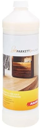 ADLER Clean-Parkettpflege 1l Parkettmittel Pflegemittel, pflegt mit natürlichem Glanz | Wasserbasierte Pflege für lackierte Holz-, Parkett-, Laminat- und Korkböden, frischt Oberflächen auf, erzeugt seidigen Glanz
