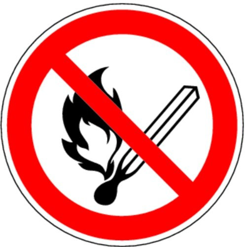 H.Klar Schild PVC Feuer, offenes Licht und Rauchen verboten 200mm