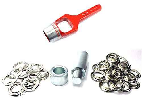 Profi Ösenset 40 mm + 20 Ösen Nickel rostfrei Ösenwerkzeug Stempel + Locheisen