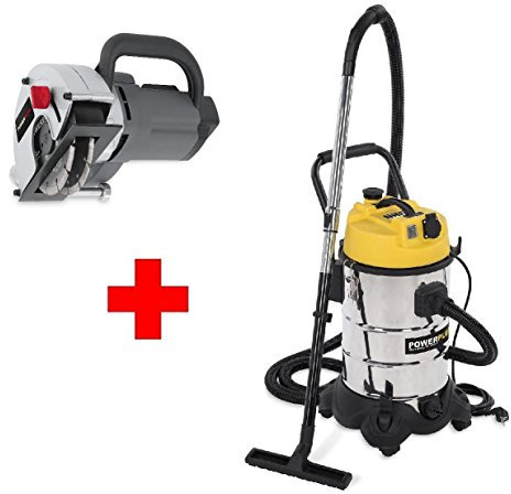 Fresadora para muros, aspiradora, fresadora, ranurada, fresadora para juntas, aspiradora industrial, 30 L