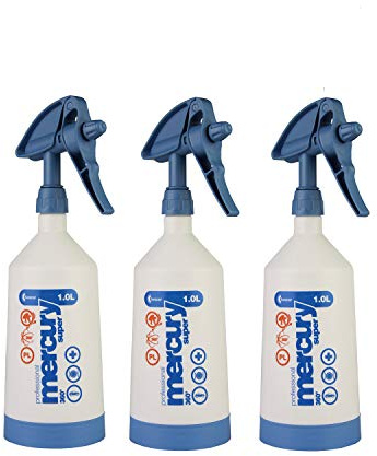 3 Stück Mercury Super PRO+ 360 Grad VITON blau Sprühflasche 1,0 Liter