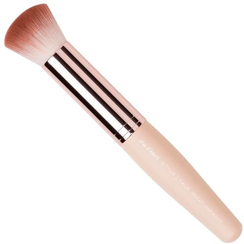 da Vinci, STYLE Foundation- & Stipplingpinsel, vegan, rund Kunstfaser, flüssige & cremige Foundation, Mineral- & Kompaktpuder, matt nude Holzgriff, Made in Germany | Extrafeine, wellige Kunstfasern für Foundation und Mineralpuder – gleichmäßig verblendet und natürlich makellos.
