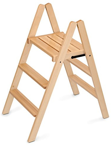 Arredamenti Italia Dorotea Hocker aus Holz – 3 Stufen – zusammenklappbar – Finish Kirsche