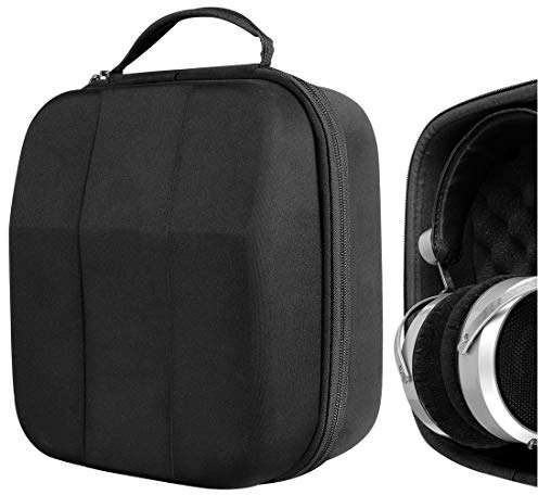 Geekria Shield Case für große Over-Ear-Kopfhörer, Ersatz-Hartschalen-Reisehülle mit Kabelaufbewahrung, kompatibel mit Grado PS1000e, HiFiMAN HE6se (Schwarz)