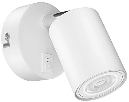 ledscom.de Wandspot WAIKA, einflammig, mit Schalter, GU10, weiß matt, inkl. GU10 LED Lampe (weiß, 5,3W, 504lm, 44°)