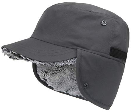 Gisdanchz Chapka Chapeau De Chasse Hiver Chaud Casquette Homme Hiver Femme Cache Oreille Trapper Pilot Hat Army Military Hat Cadet Cap Men Women Winter Warm Baseball Cap Earflap Gris