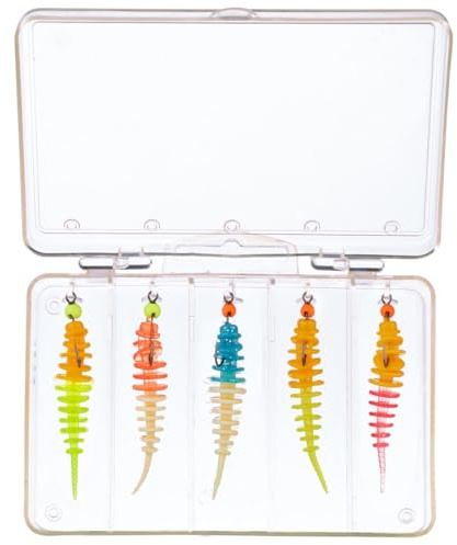 Balzer Mix 4 Trout Collector Ready to Fish Set - 5 montierte Gummijigs zum Kunstköderangeln auf Forelle, Forellenjigs, Forellenköder, Softbaits zum Ultra Light Angeln, Gummiköder für Lachsforelle