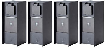 Novatool 4X Steckdosenverteiler I 3 Fach I Smart-Home I Edelstahl I Anthrazit I Eckig I IP44 I App Gartensteckdose mit Zeitschaltuhr Mehrfachsteckdose Steckdosenturm