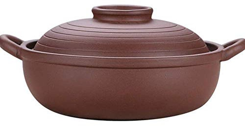Sywlwxkq Olla para cazuela de Barro Olla para estofado de Terracota Cazuela de cerámica Olla para cocinar de Arcilla, Saludable y Deliciosa, sartén Antiadherente, fácil de Limpiar, capacida
