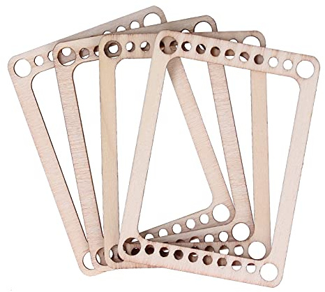 4pcs Wooden Weaving Looms, Mini Weaving Frame Kit Knitting Pendant Frame for DIY Weaving 4x5.5cm