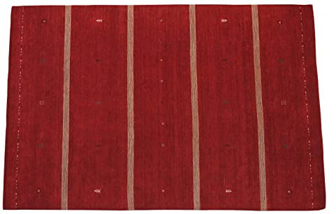 Rot Gabbeh Teppich 100% Wolle 200x300 cm Handgewebt Orientteppich Lr538
