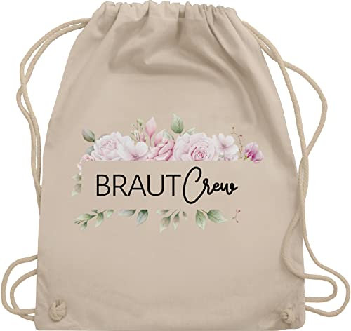Turnbeutel Rucksack - JGA Junggesellenabschied Frauen - Braut Crew - Unisize - Naturweiß - bride brauttaschen bachelorette party beutel junggesellinnenabschied outfit jungesselnabschied tasche