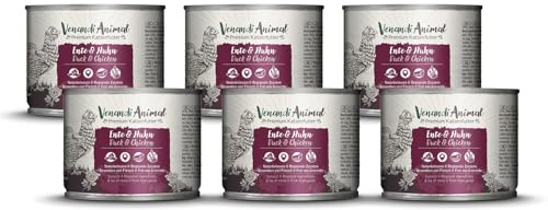 Venandi - Premium Nassfutter für Katzen - Ente & Huhn, 6 x 200g (6er Pack), getreidefrei mit extra viel Fleisch