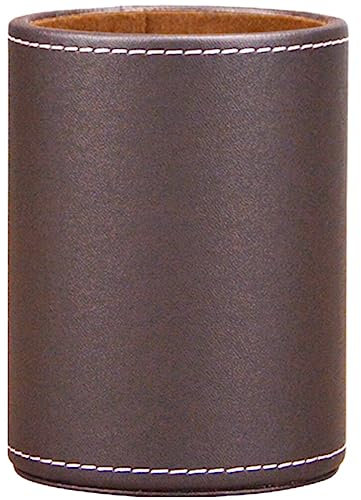 YARNOW Leder Stiftehalter Und Brillen-organizer Runder Schreibtisch-desktop Behälter Multifunktionaler Aufbewahrungskorb Für Stifte Make-up Pinsel Und Brillen Robustes Material Elegant Br