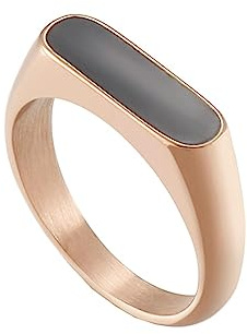 Beydodo Edelstahl Ring Damen, Partner Ringe mit Harz Siegelring Frauen Ring Personalisiert Nickelfrei Rosegold Gold Silber Größe 52-62