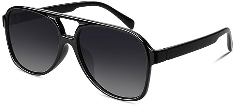 GQUEEN Retro Pilotenbrille Damen Herren 70s Polarisiert Sonnenbrille UV400