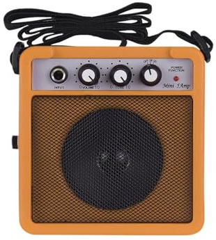 HUIOP 5W Mini Guitar Amplifier Amp Speaker with 3.5mm & 6.35mm Inputs 1/4 Inch Output Supports Volume Tone Adjustment Overdrive,mini guitar amp