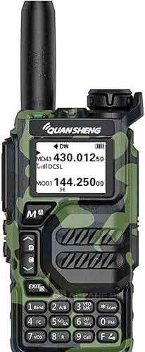 Quansheng UV-K5 Camouflage Tarnmuster Tragbares Dual-Band Zweiwege-Funkgerät (VHF/UHF) 5W FM Walkie Talkies (Grass Camouflage)