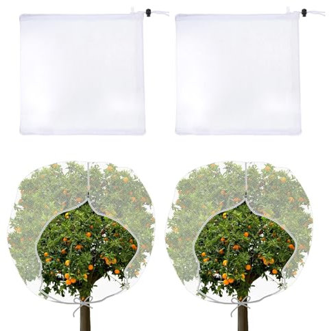 2Pz Cappuccio Protezione Piante, 240x240cm Rete Anti Uccelli Piante, con Cerniera e Coulisse, Rete Riutilizzabile di Rete per Piante da Giardino, Proteggere le Piante di Sottobosco da Cervi, Uccelli