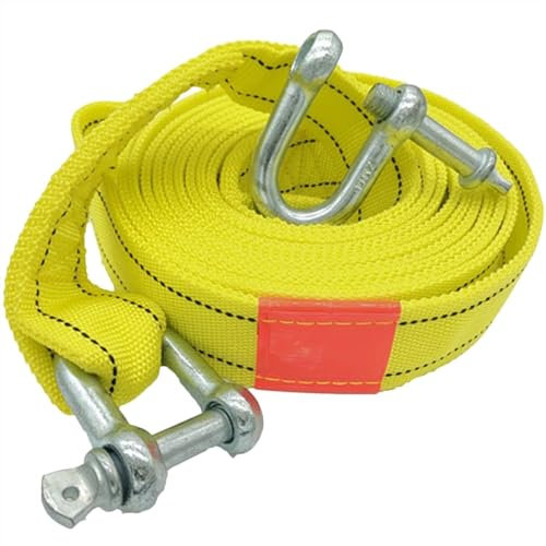 Abschleppseil, 4,8 m, 5 Tonnen, Auto, Anhänger, gelb, doppellagig, Polyester, verdickt, Anhänger, Seil für Auto, Gelb, A30