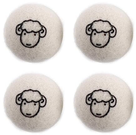 Reusable Wool Dryer Balls Softener Laundry Washing Fleece Dry Kit Ball, Washing Machine Reduce Static Household Drying Wool Ball(4 pcs-with pattern)