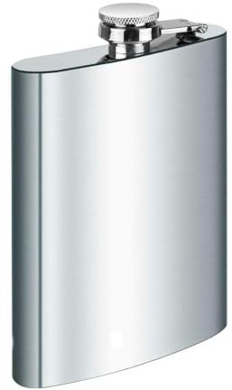 Petaca de acero inoxidable, petaca de acero inoxidable, petaca portátil para senderismo, escalada, pesca, camping (plata)