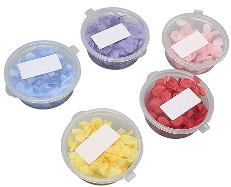 Lot de 5 Fleurs D'hortensia Séchées et Pressées avec Une Texture Exquise pour la Fabrication de Bijoux, L'artisanat, Les Accessoires de Bricolage, Idéales pour Les Marque-Pages