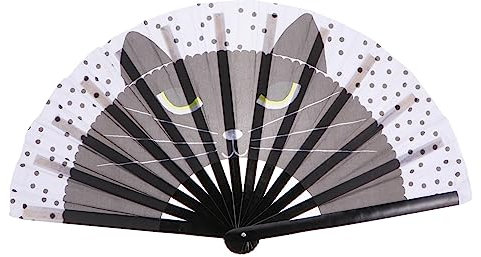 CORHAD 1stück Japanischer Stil Fächer Mit Katzenmuster Und Tragbar Für Partys Hochzeiten Tänze Dekoratives Accessoire