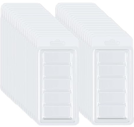 Wachsschmelzbehälter – 100 Docht-Törtchen, Wachsschmelzverpackung, transparente Kerzenherstellung, Wachsformen, 5 Mulden, zum Basteln Ihrer eigenen Wachskerzen