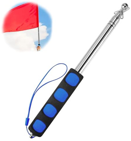 1.6 M Asta di Bandiera, Asta di Bandiera Telescopica, Bandiera a Mano in Acciaio Inossidabile, Asta Telescoastapico Asta Bandiers per Viaggi, Gite, Insegnanti, per Guida Turistica in Campeggio