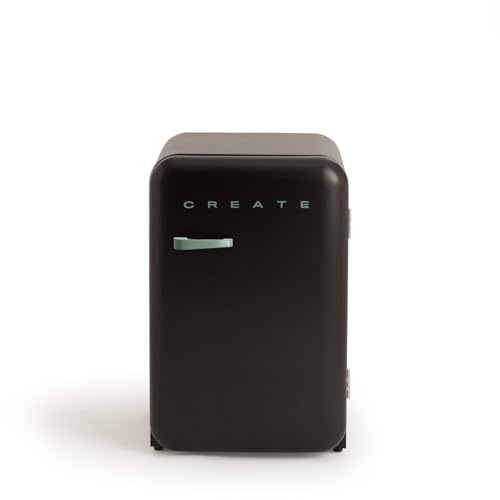 CREATE / RETRO FRIDGE 83.5 SAGE/Frigorífico negro maneta verde sage / 98W. bajo consumo. 2 estantes. regulador temperatura. botellero. 56x54x84cm