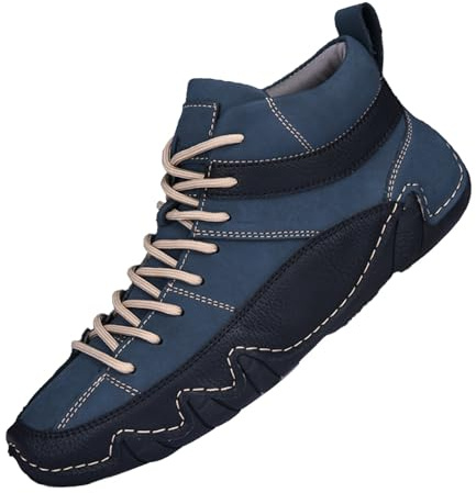 Zapatillas Sin Cordones Hombre Zapatos Barefoot Mujer Botas Chukka para Hombre Cuero Informales A Mano Antideslizantes Senderismo Botines Tobillo Zapatos Conducción Cómodos Bambas Deportivas Hombre