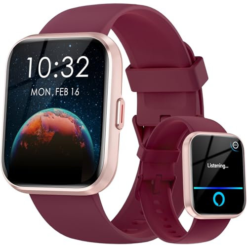 Smartwatch Damen mit Telefonfunktion und Alexa Integriert,Uhren Damen mit 110+ Sportmodi,Herzfrequenz SpO2 Schlafmonitor Armbanduhr ,1.8 HD Touchscreen IP68 Wasserdicht Fitnessuhr für iOS Andriod