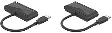 Tityvirnix 2 set USB 3.0 to VGA Adapter with Audio Output 1080P for Laptop PC Black