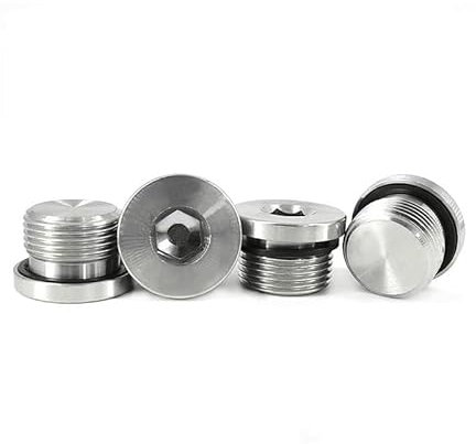 UNF Male Thread Hex Socket Head ED End Cap Sealing Ring Flange Pipe Fitting Adapter Connector(UNF3l8-24 5PCS)