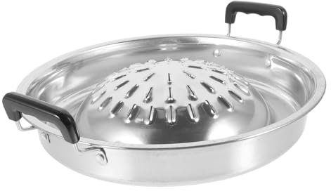 COLLBATH Poêle à Griller Multifonction en Aluminium Ronde, Surface Plane, Résistante à L’usure, pour Barbecue et Camping, Poêle à Griller Professionnelle pour Fêtes Cuisine Extérieure